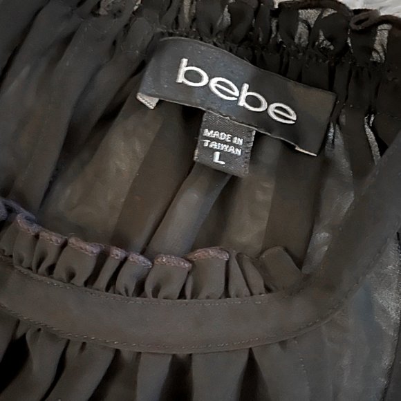 Bebe Black/Sheer Sleeveless Blouse - Picture 5 of 5